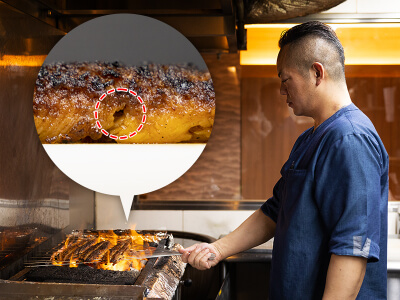 一つ一つ丁寧に串焼き